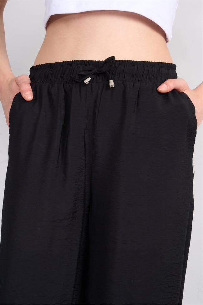 Miya Mira Modest 7899 Bayan Rita Geniş Paça Pantolon Siyah