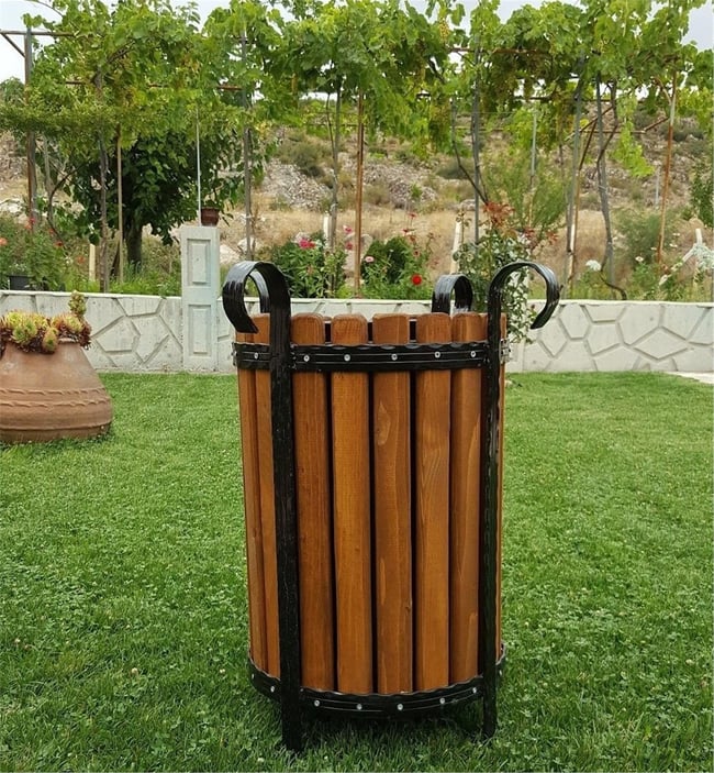 Alaçam Oval Çöp Kovası Kahverengi