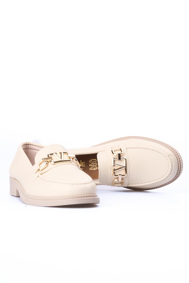 Nene 2141 Bej Kadın Loafer Ayakkabı