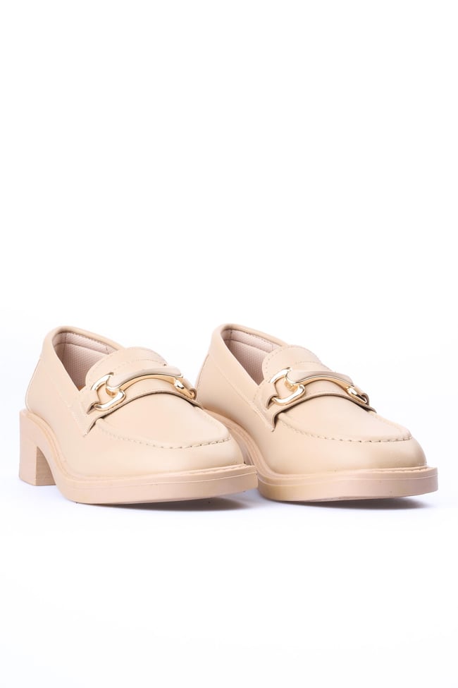 Nene 2145 Bej Kadın Loafer Ayakkabı