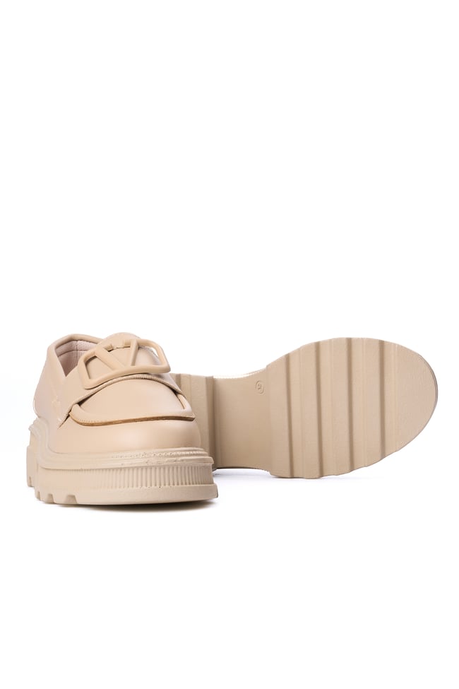 Nene 2460 Bej Kadın Loafer Ayakkabı