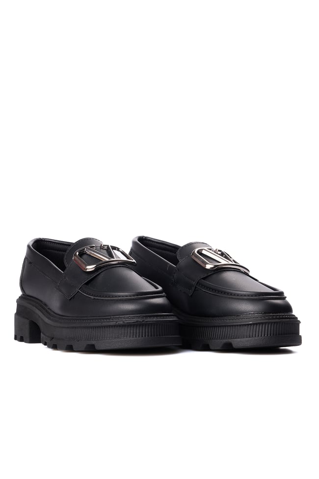 Nene 2460 Siyah Kadın Loafer Ayakkabı