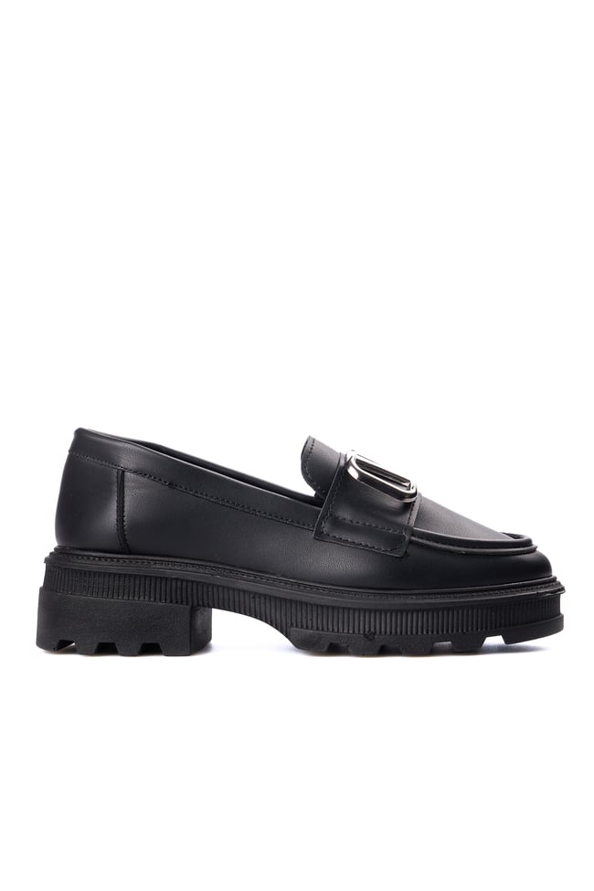 Nene 2460 Siyah Kadın Loafer Ayakkabı
