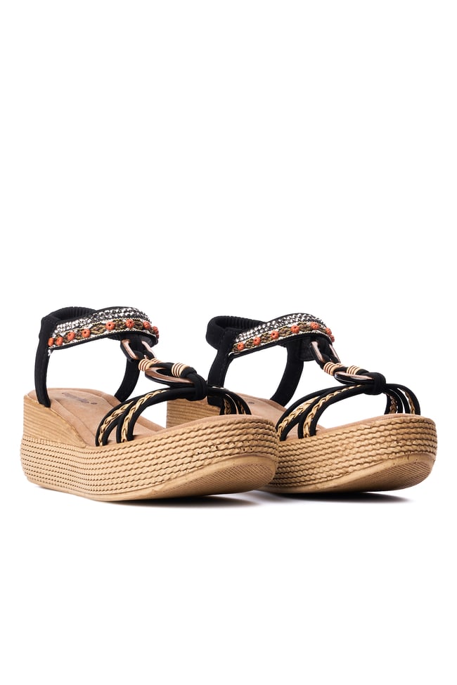 Oflaz 358Y 9012 Sıyah Cılt Bayan Sandalet