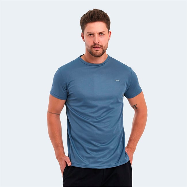 Slazenger Omar Ktn. Indıgo Erkek Bısıklet Yaka T-Shırt