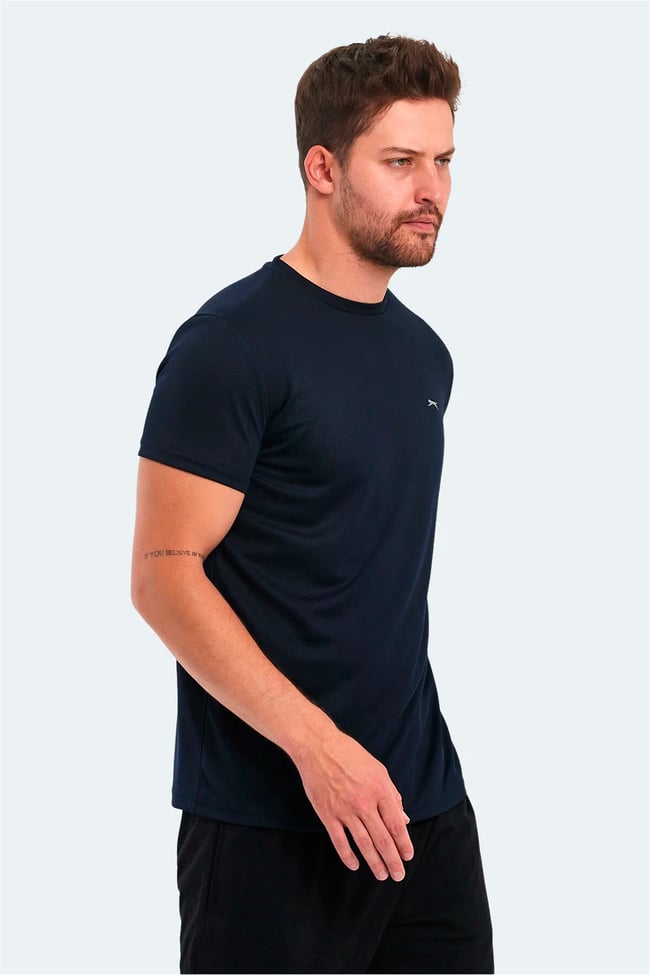 Slazenger Omar Ktn. Lacıvert Erkek Bısıklet Yaka T-Shırt