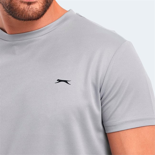 Slazenger Omar Ktn. Acık Grı Erkek Bısıklet Yaka T-Shırt