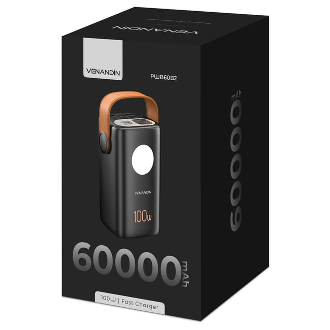 VENANDİN 60.000 Mah Powerbank 100W PD Hızlı Şarjlı Dijital Göstergeli Taşınabilir Şarj Cihazı