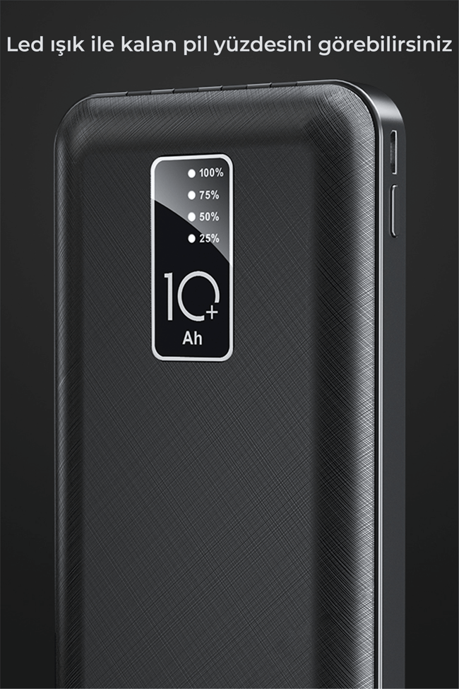 VENANDİN PWB10C1 10.000 Mah Powerbank Entegre Kablolu Dijital Göstergeli Taşınabilir Şarj Cihazı