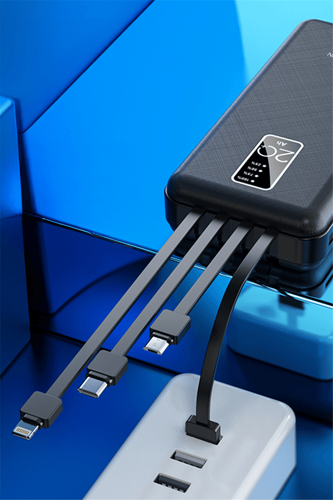 VENANDİN PWB20C1 20.000 Mah Powerbank Entegre Kablolu Dijital Göstergeli Taşınabilir Şarj Cihazı