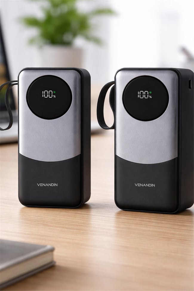VENANDİN PWB40A1 40.000 Mah Powerbank 22.5W Hızlı Şarjlı Dijital Göstergeli Taşınabilir Şarj Cihazı
