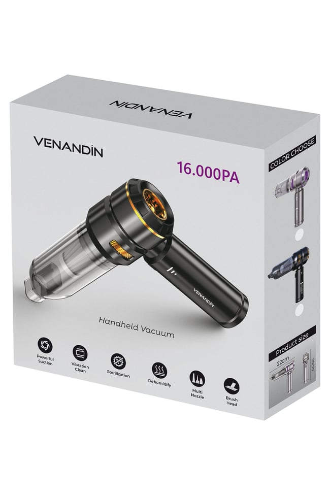 VENANDİN ST-6659 Plus Kablosuz Araç Süpürgesi 16000 Pa Güçlü Şarjlı El Süpürgesi Üflemeli