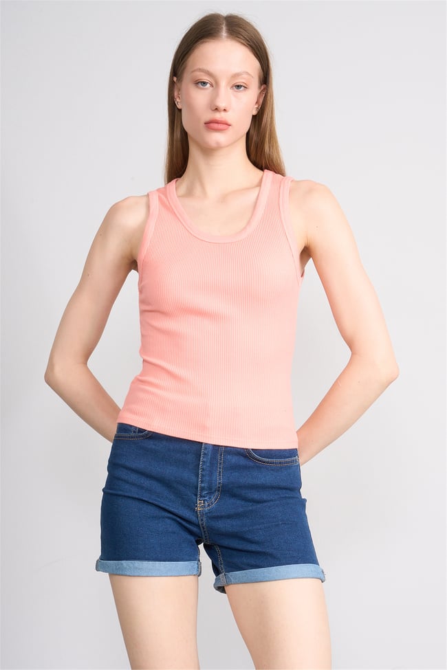Volumex Y26 Vlmb-512/1 Yavruağzı Kadın Atlet Crop T-shirt