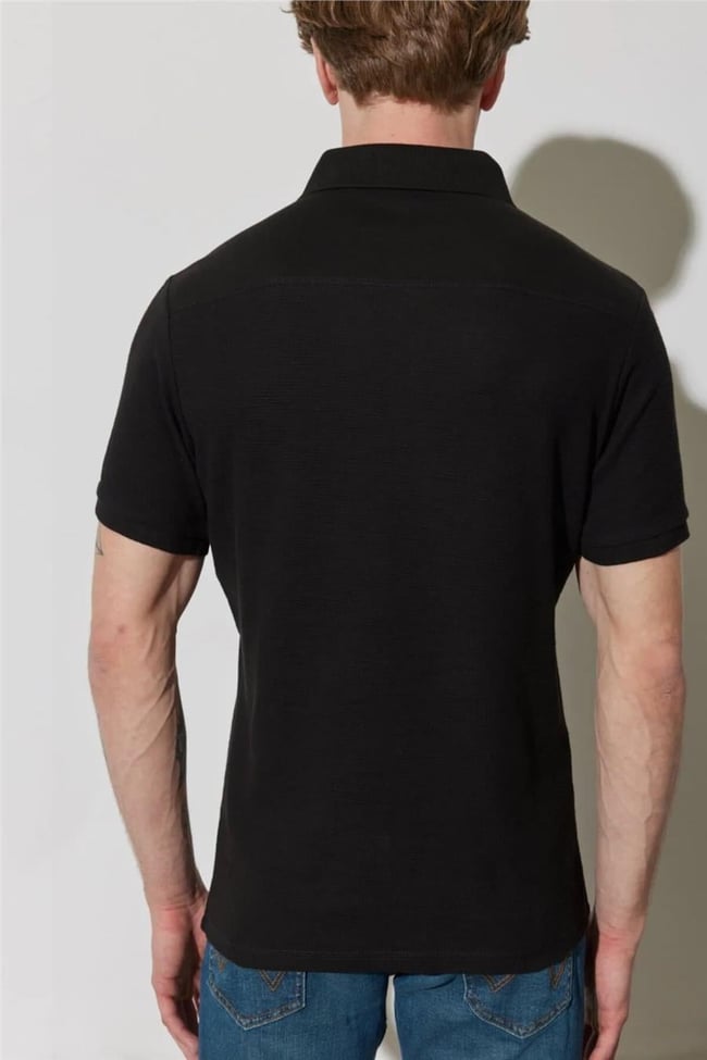 Wrangler W231325001 Black Erkek Polo Yaka T-Shirt