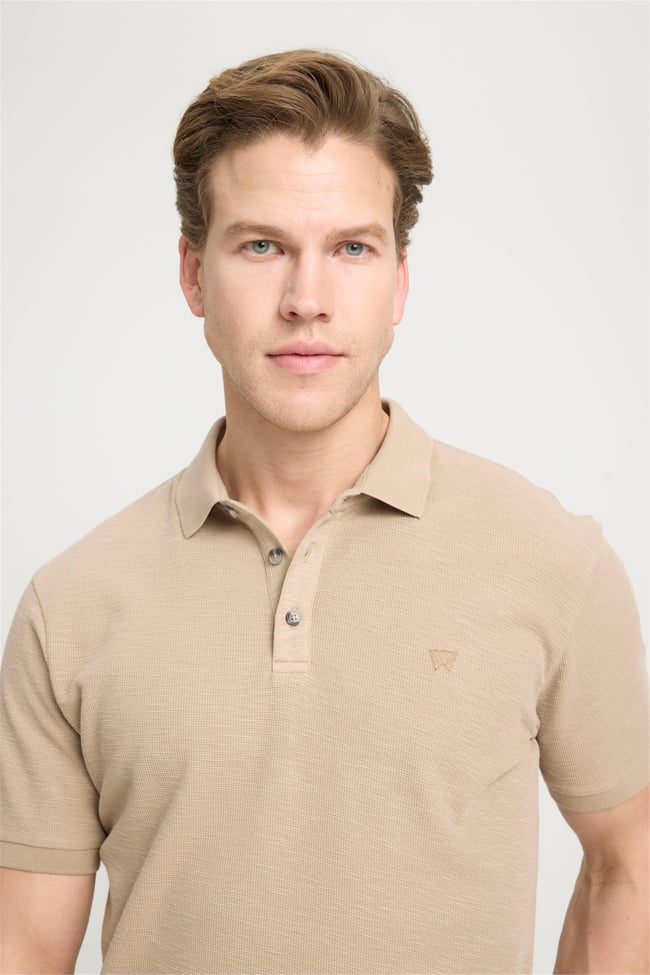 Wrangler W231325614 Beıge Erkek Polo Yaka T-Shirt