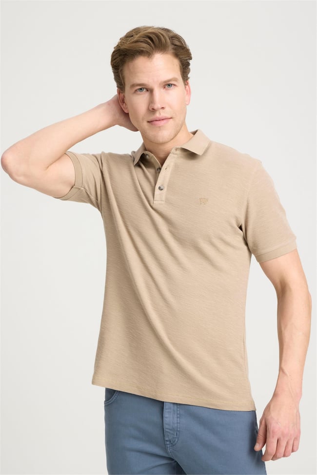 Wrangler W231325614 Beıge Erkek Polo Yaka T-Shirt