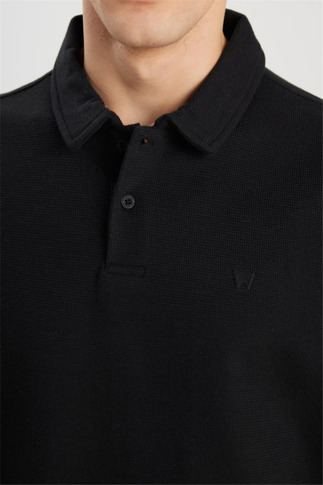 Wrangler W2510720 001 Black Erkek Regular Polo T-Shırt