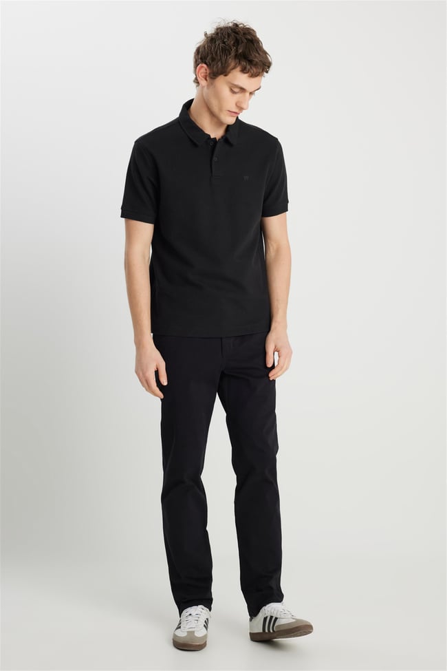 Wrangler W2510720 001 Black Erkek Regular Polo T-Shırt