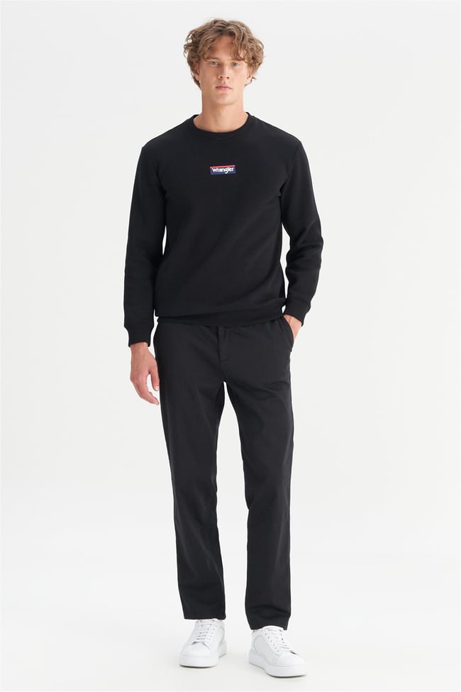Wrangler Wm01200001 001 Black Erkek Slım Normal Bel Dar Paca Tencel Pantolon