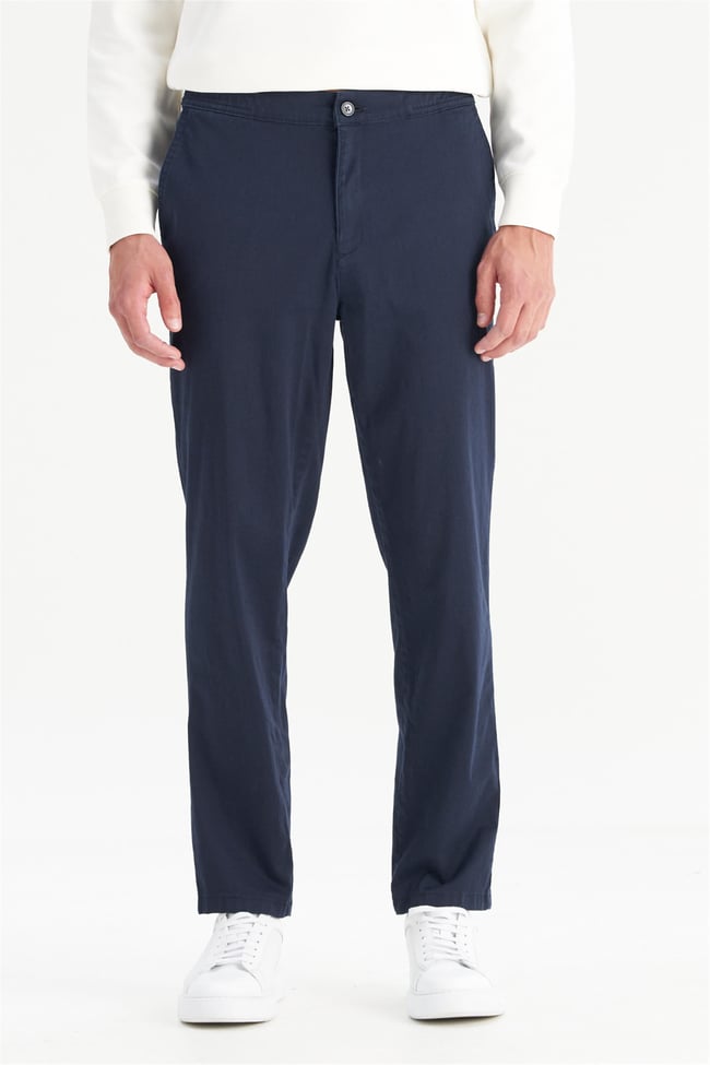 Wrangler Wm01200001 411 Darknavy Erkek Slım Normal Bel Dar Paca Tencel Pantolon