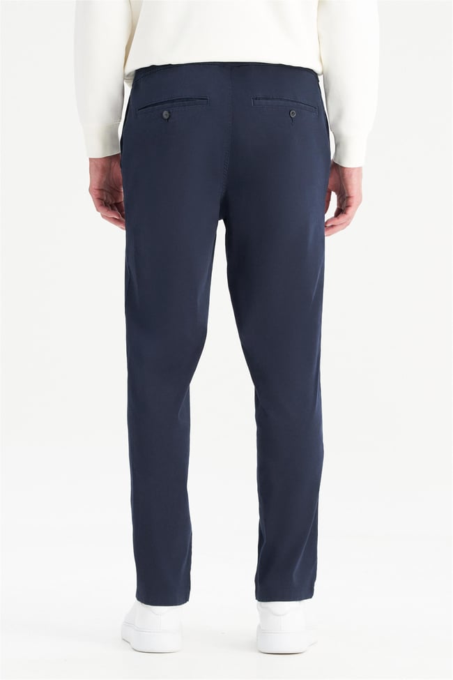 Wrangler Wm01200001 411 Darknavy Erkek Slım Normal Bel Dar Paca Tencel Pantolon