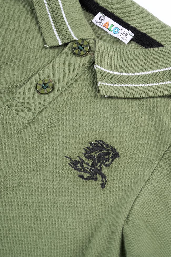 Alg 224153 Erkek Çocuk Hawaı Nakıslı Polo Yaka T-Shirt