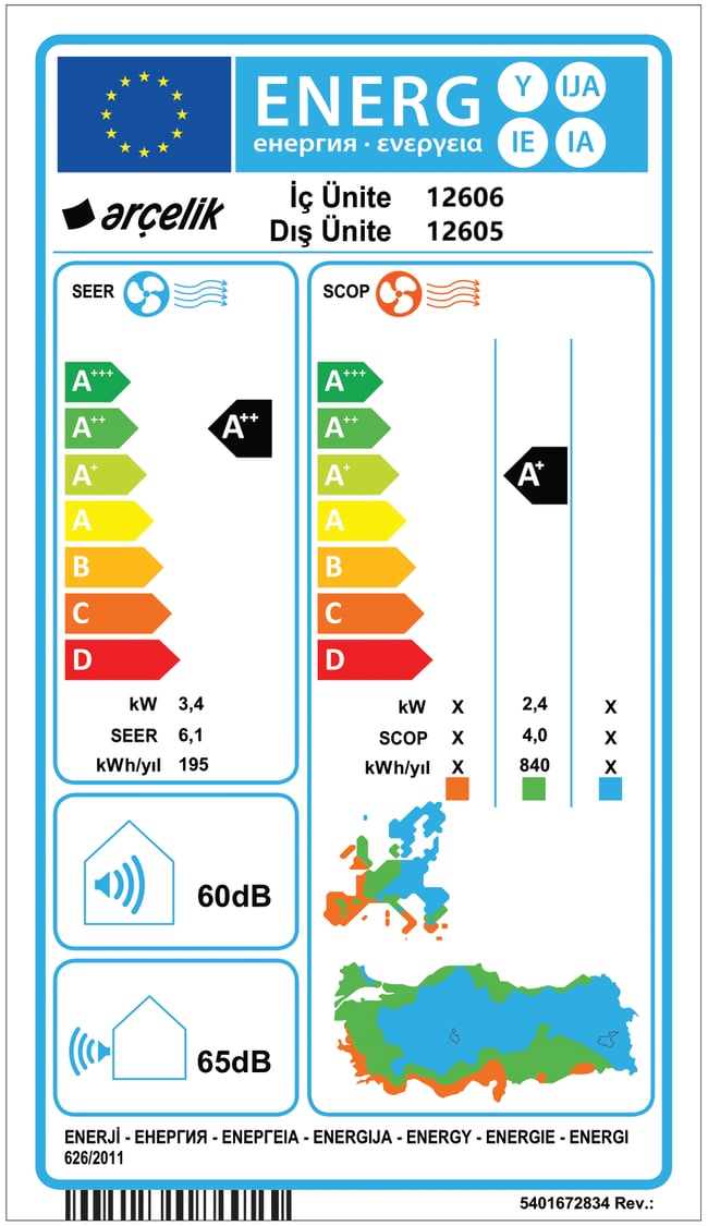 Arçelik 12605 Neo Inverter A++ Sınıfı R32 Split Klima