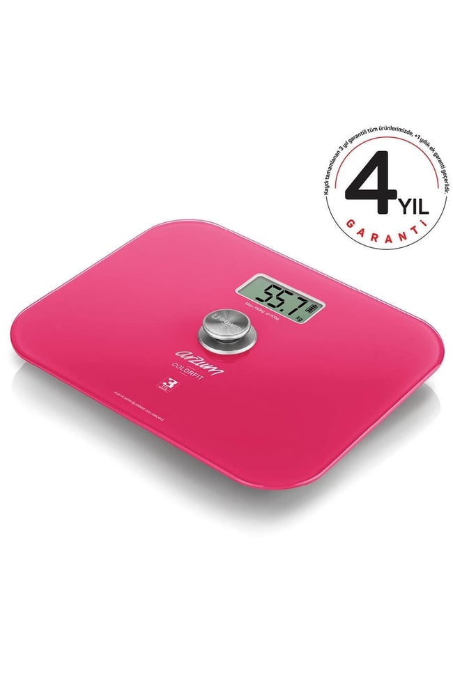 Arzum AR5034 Colorfit Çevre Dostu Cam Dijital Baskül Pembe