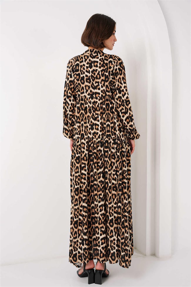Bigdart 2423 Leopar Kadın Leopar Desenli Elbise