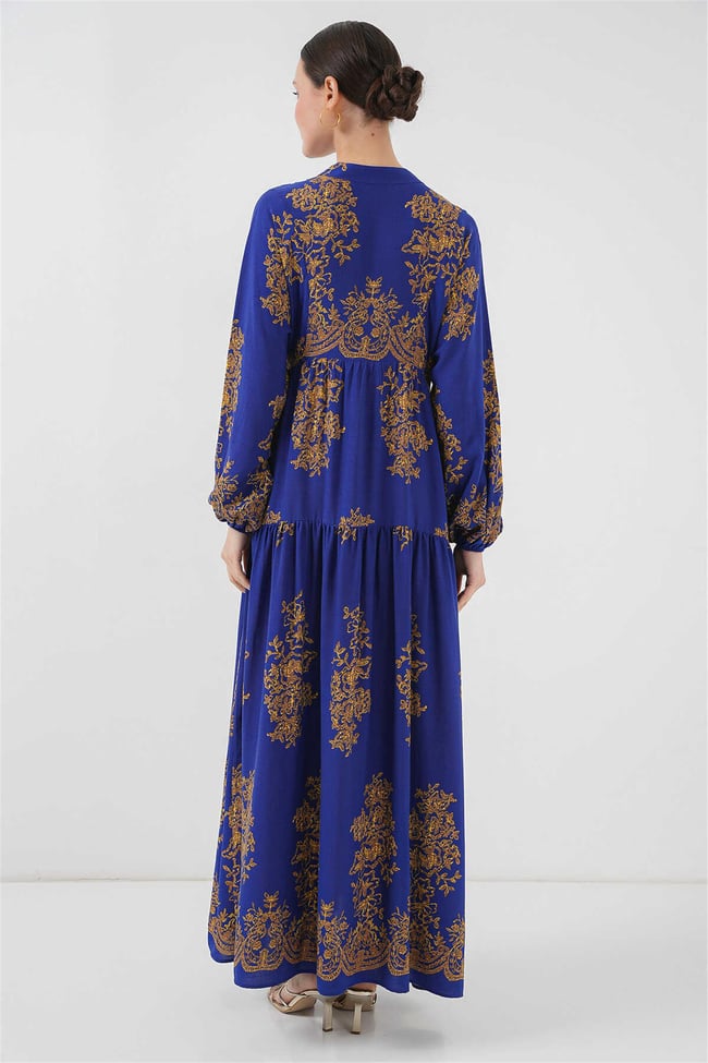 Bıgdart 2423 Saks Gold  Tesettür Elbise