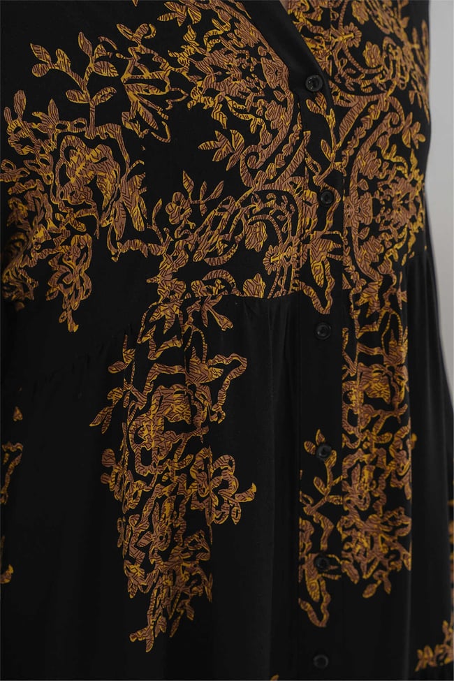 Bıgdart 2423 Sıyah Gold Tesettur Elbıse