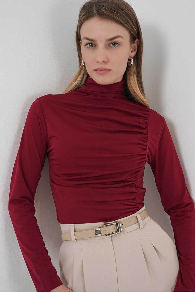 Bigdart 938 Bordo Kadın Bluz