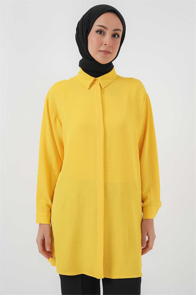 Bıgdart Y25 5945 Sarı Uzun Gömlek Tunik