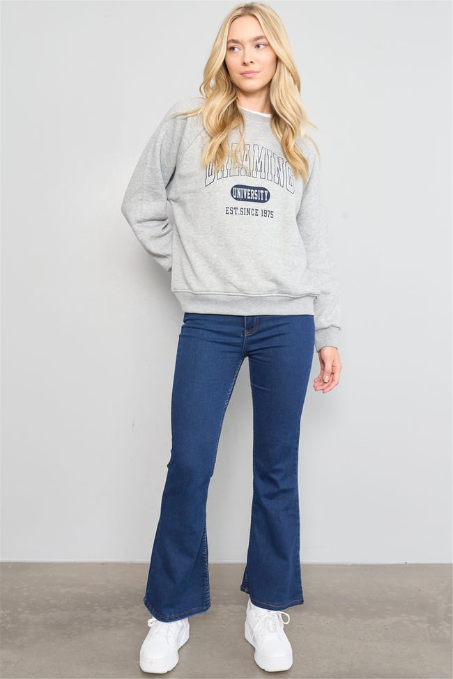 Blue Turtle 5005 Lacivert Kadın İspanyol Paça Pantolon Kot Pantolon Denim