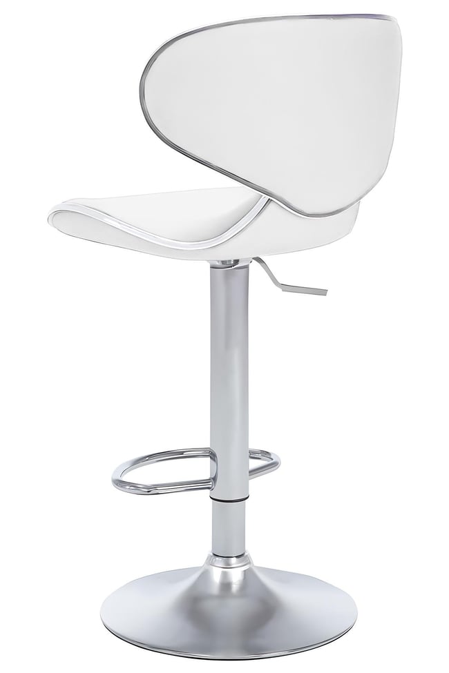 Bürocci Zen Bar Taburesi - Beyaz Modern Deri Metal Ayaklı Yüksek Tezgah Sandalyesi - 9549S0486