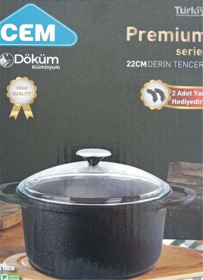 CEM TCD10102205 PREMIUM DOKUM TENCERE 22 CM