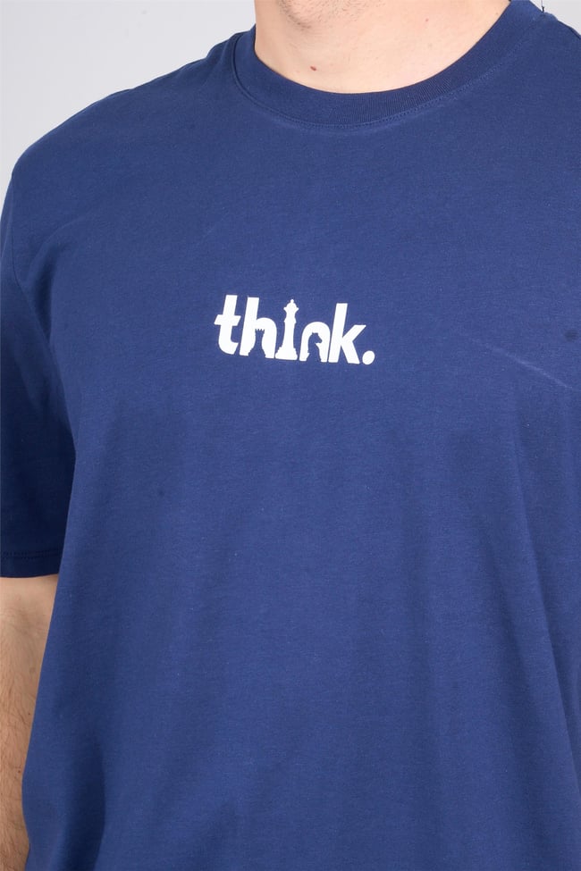 Çetinkaya Chester Polo 3900 Erkek Bisiklet Yaka Pamuk Baskılı Comfort T-shirt Lacivert