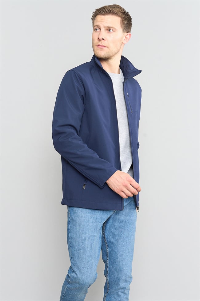 Çetinkaya Chester Polo 7500 Erkek Dik Yaka Softshell Mont Lacivert