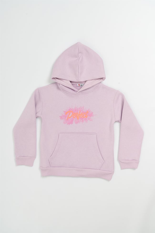 Çetinkaya Fitclub 22366 Kız Çocuk Bisiklet Yaka 3 İplik 4-12 Yaş Lila Sweatshirt