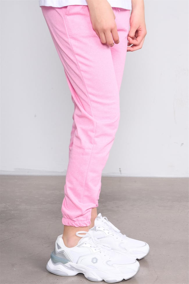 Çetinkaya FitClub 33411 Unisex 2 İplik Rejenere Eşofman Alt Pembe 4-12 Yaş