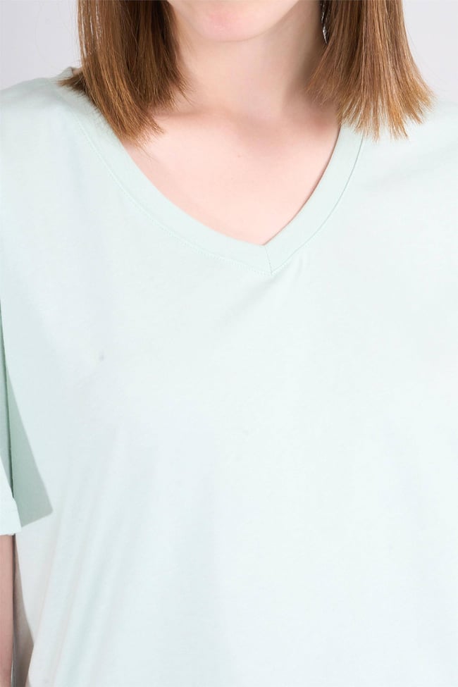 Çetinkaya Fithit 3265 Bayan V Yaka Basic T-shirt Çağla Yeşili