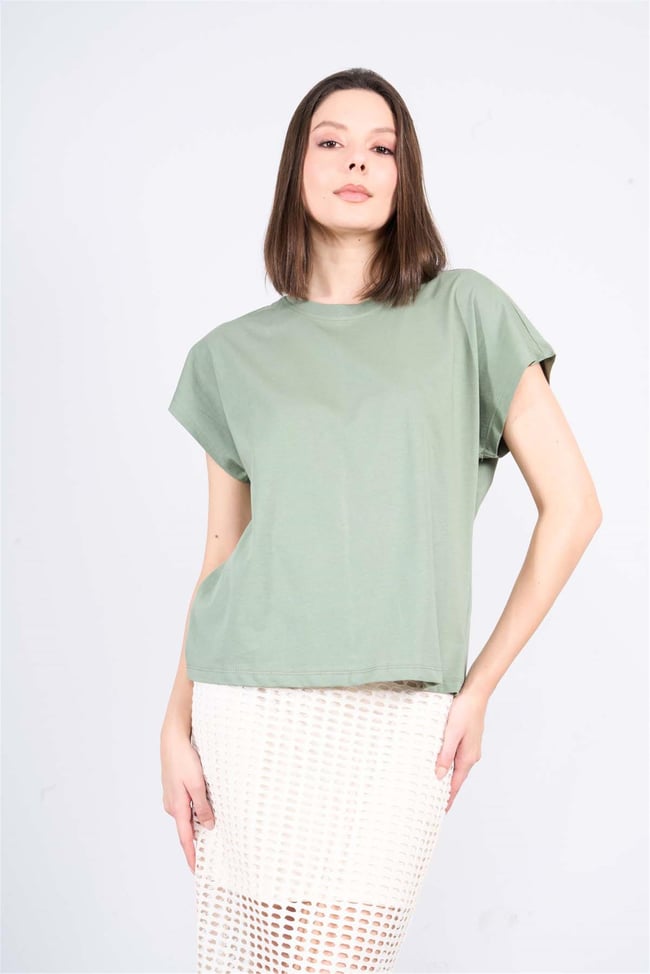 Çetinkaya Fithit 8210 Bayan Bisiklet Yaka 16/1 Penye Süprem T-shirt Haki