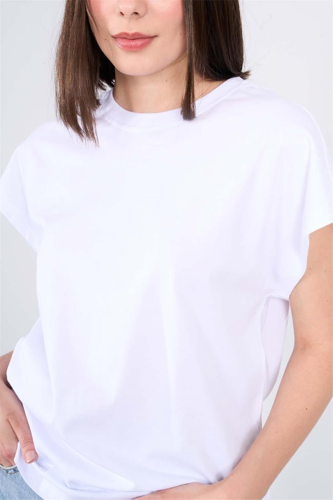 Çetinkaya Fithit 8210 Bayan Bisiklet Yaka 16/1 Penye Süprem T-shirt Beyaz
