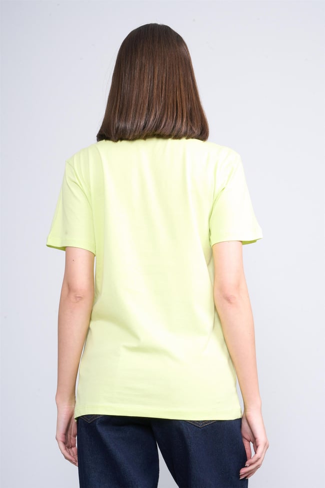 Çetinkaya Fithit 8325 Bayan Bisiklet Yaka 30/1 Penye Süprem Regular T-shirt Açık Yeşil