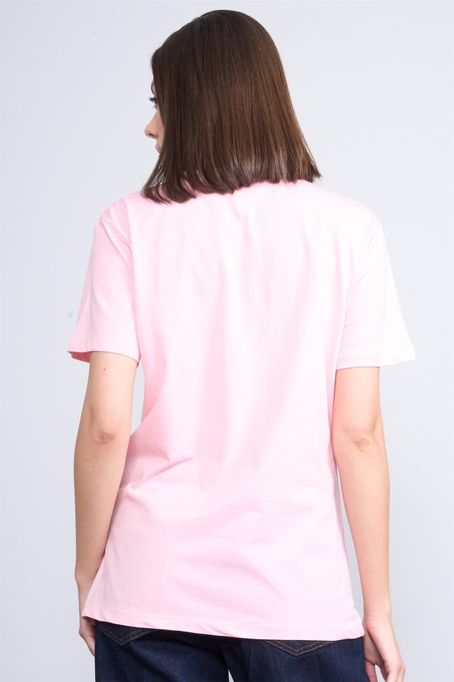 Çetinkaya Fithit 8344 Bayan Bisiklet Yaka 30/1 Penye Regular T-shirt Açık Pembe