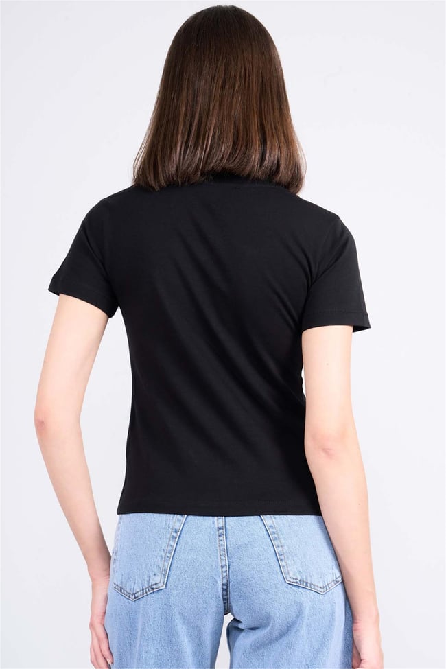Çetinkaya Fithit 8501 Bayan Bisiklet Yaka 30/1 Likralı Süprem T-shirt Siyah