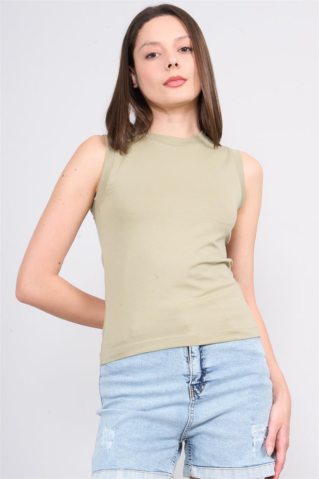 Çetinkaya Fithit 8507 Bayan Bisiklet Yaka Sıfır Kol 30/1 Süprem Atlet Olive