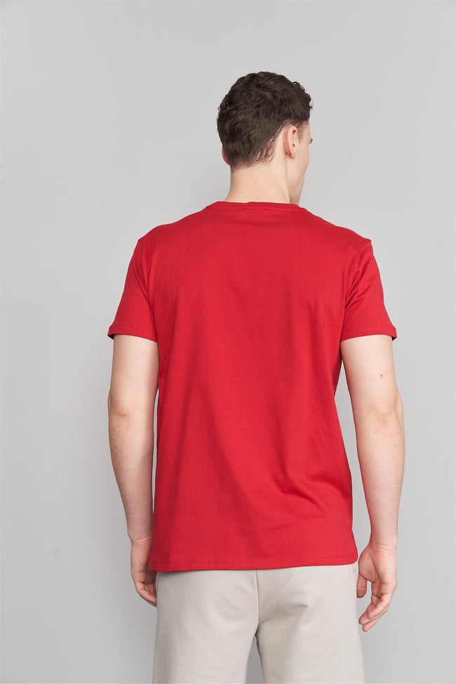 Çetinkaya Mentality 2772 Bisiklet Yaka Basic Bordo T-Shirt