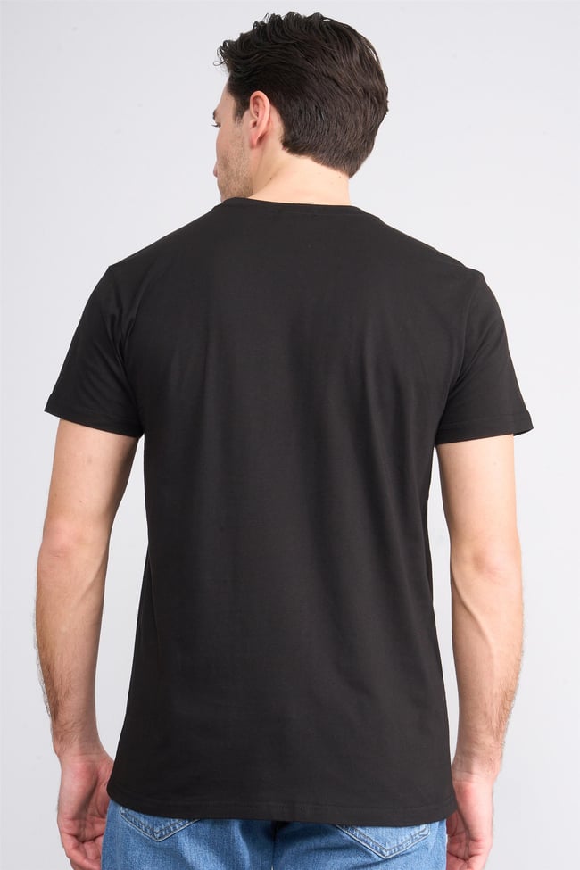 Çetinkaya Mentality 2772 Bisiklet Yaka Basic Siyah T-Shirt