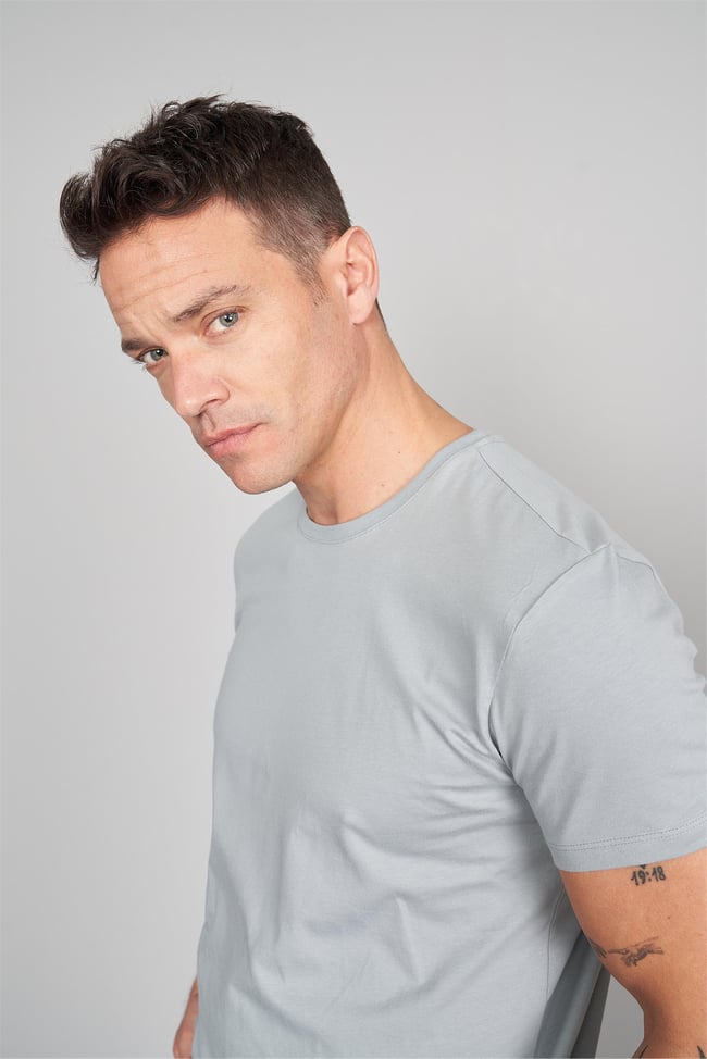 Çetinkaya Mentality 2772B Bisiklet Yaka Basic T-Shirt Açık Gri
